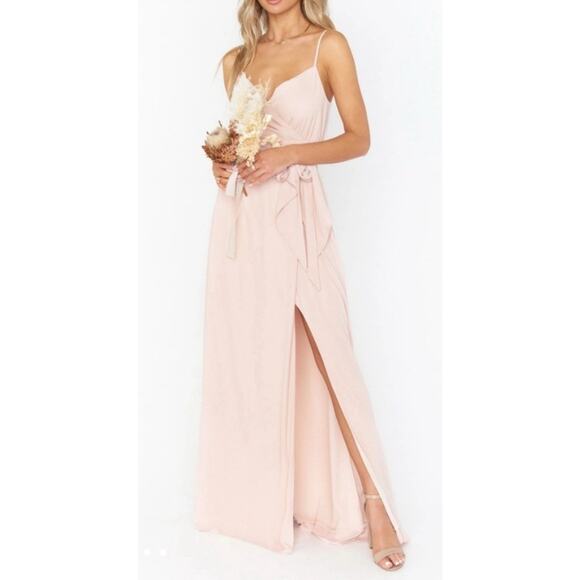 Show Me Your MuMu Dresses & Skirts - Show Me Your Mumu Liz Maxi Bridesmaid Wedding Dress Dusty Blush Crisp NWT$188 S